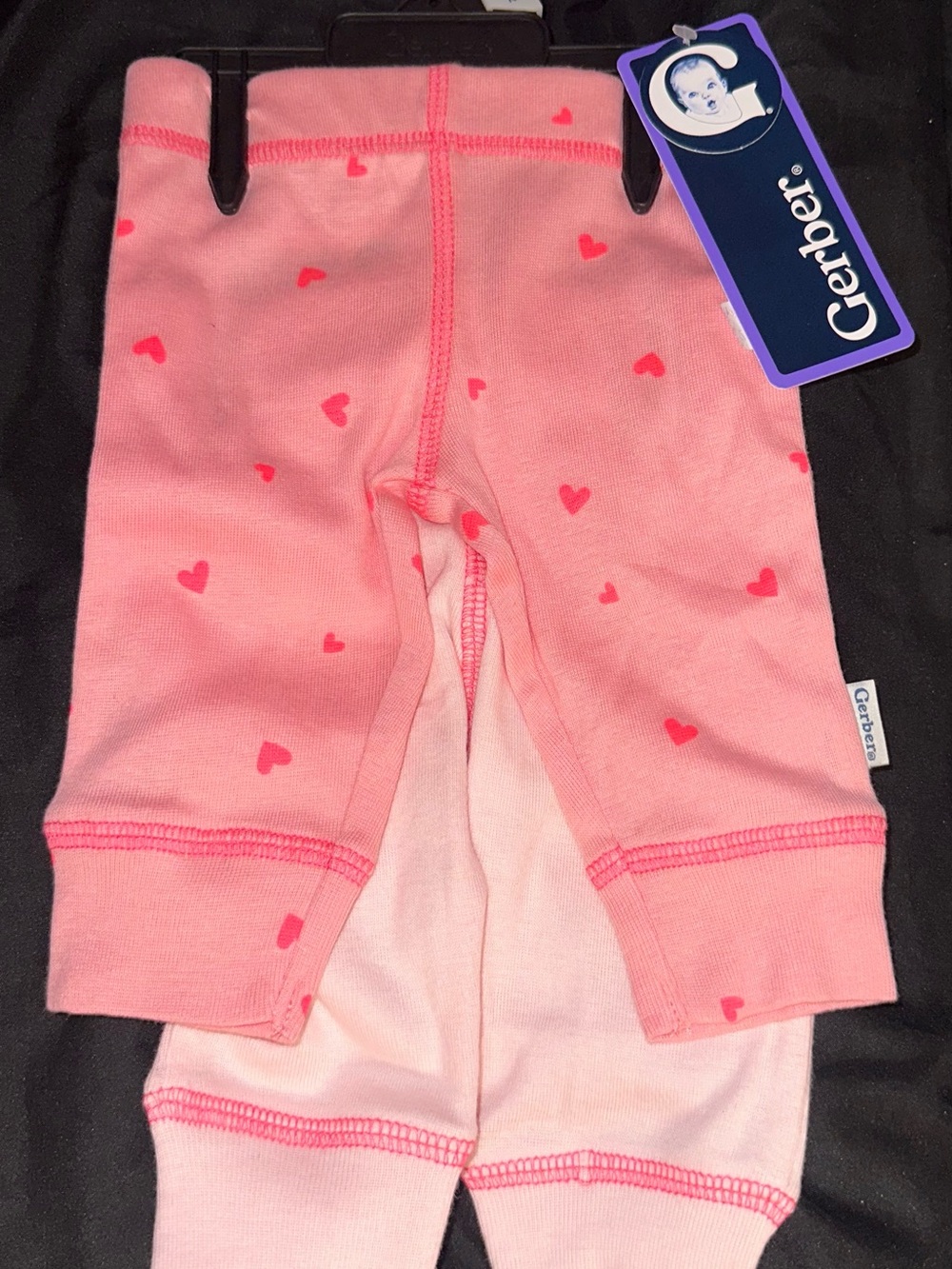 Gerber Pink Heart Print Baby Leggings - 2 Pack